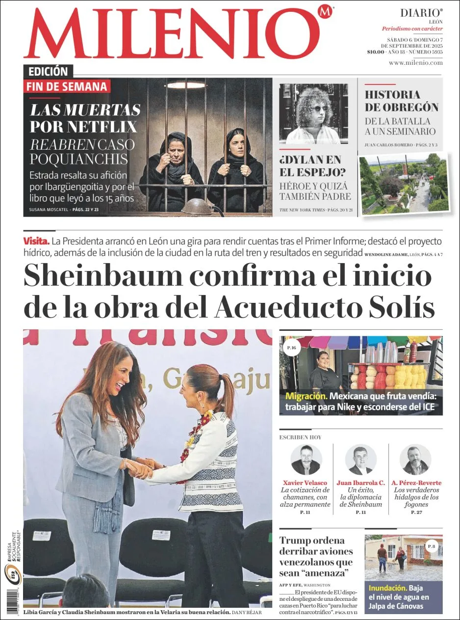 Portada de Milenio Leon del domingo, 7 de septiembre de 2025