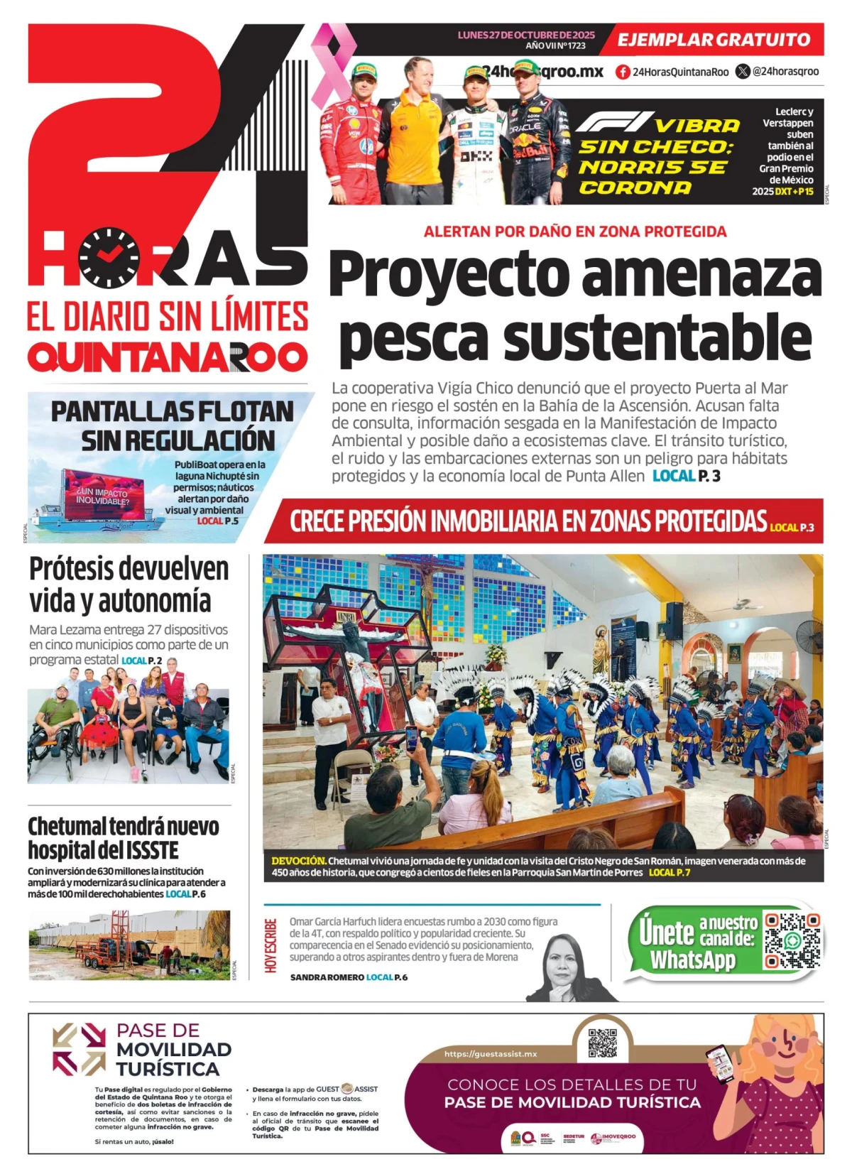 Portada de 24 Horas Quintana Roo