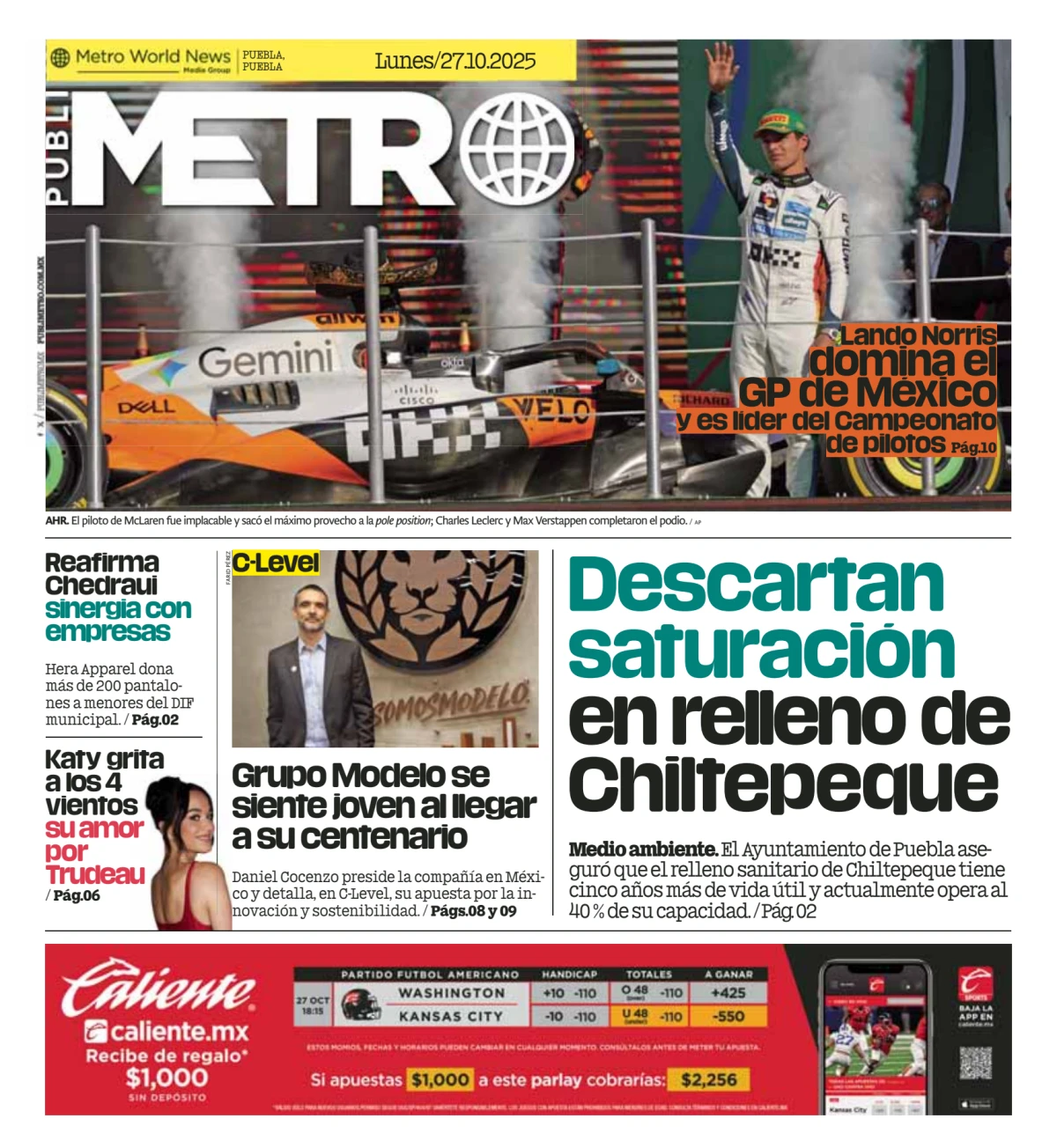 Portada de Publimetro Puebla
