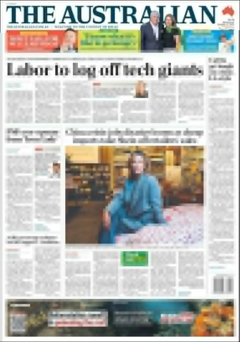 Portada de The Australian del lunes, 27 de octubre de 2025