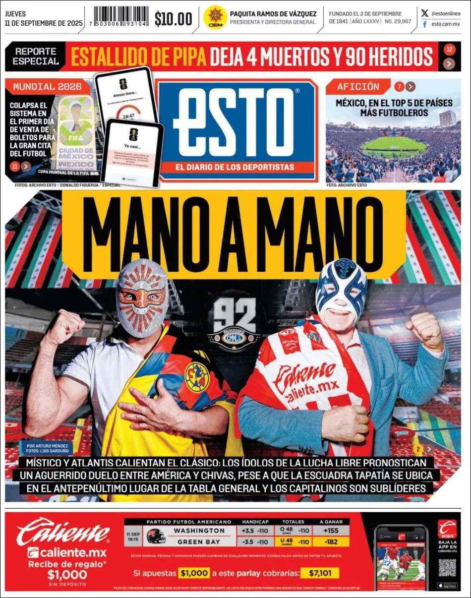 Portada de Esto del jueves, 11 de septiembre de 2025