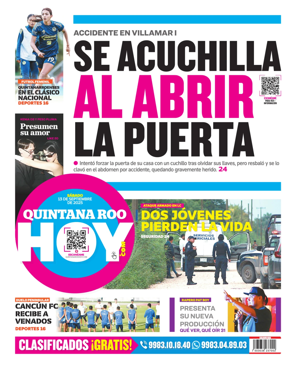 Portada de Quintana Roo Hoy (contraportada)