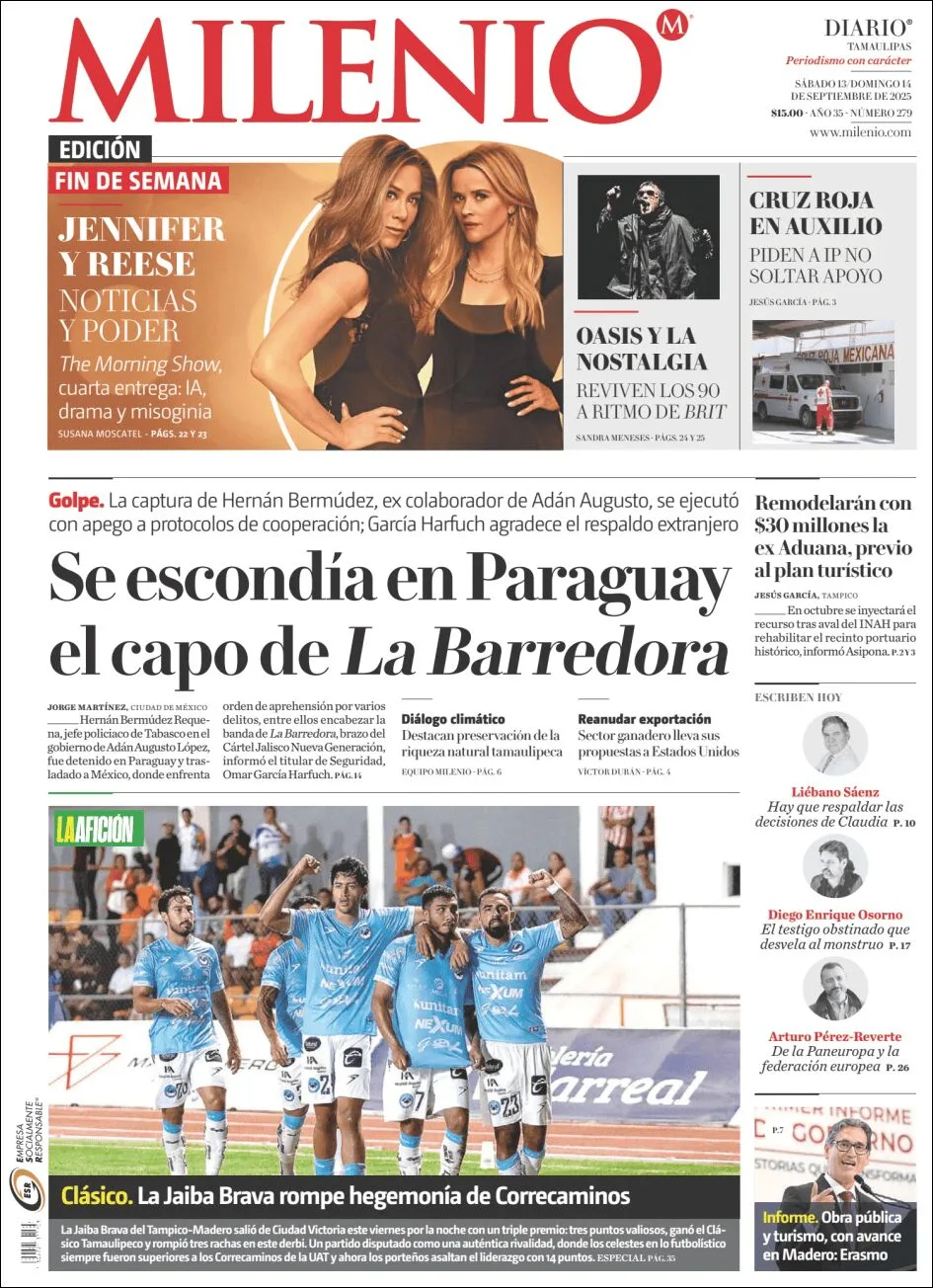 Portada de Milenio Tamaulipas