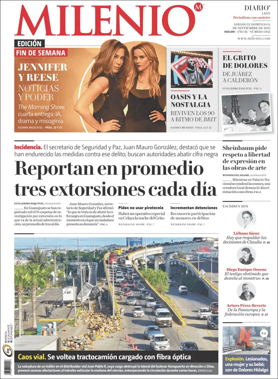 Portada de Milenio Leon del lunes, 15 de septiembre de 2025