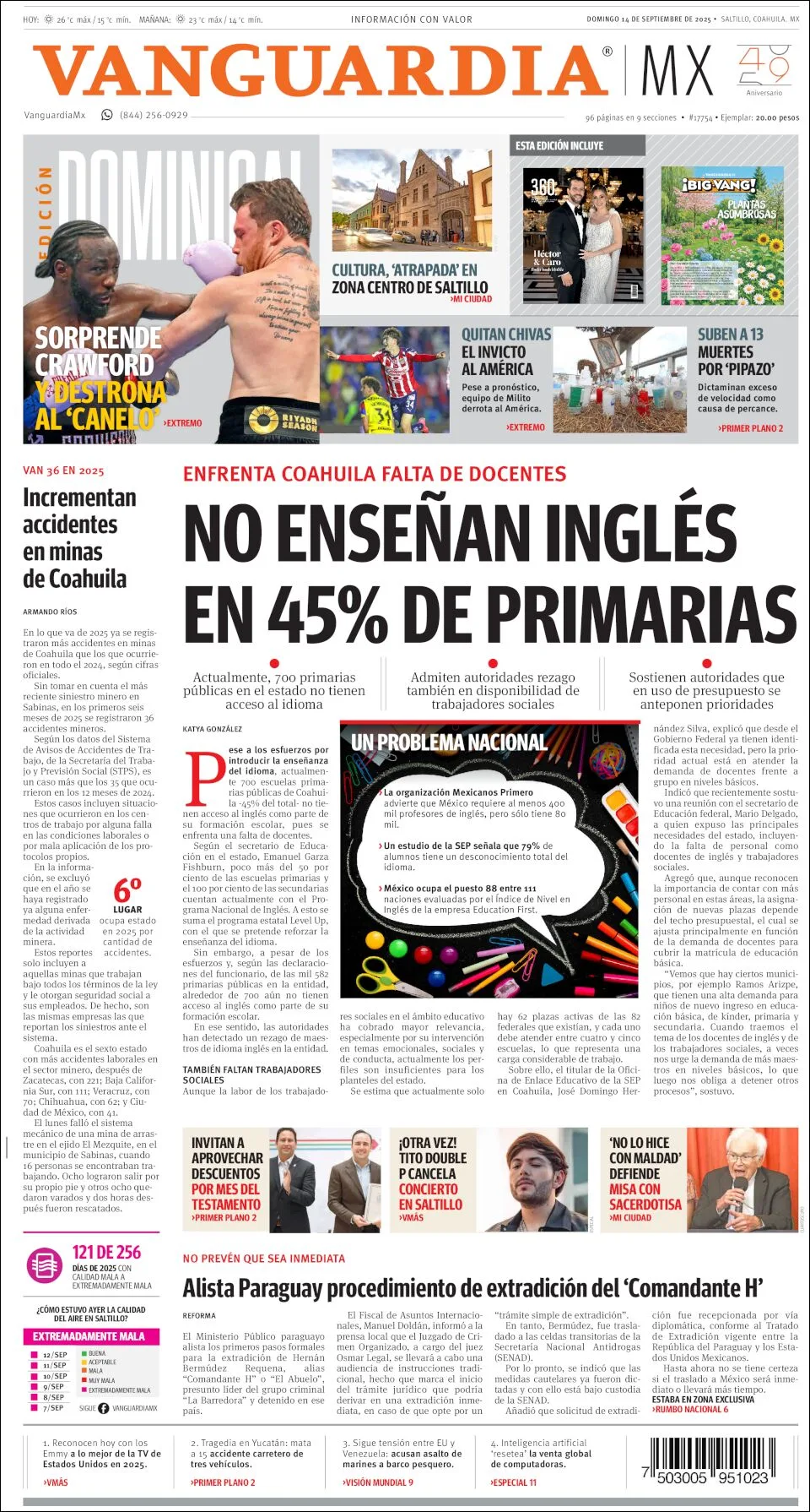 Portada de Vanguardia