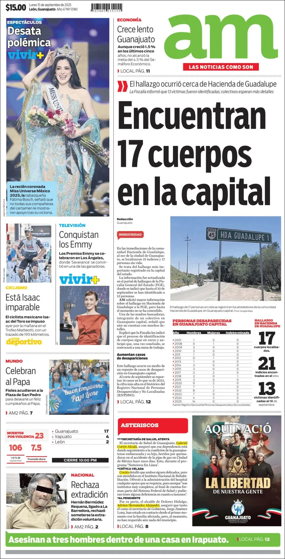 Portada de Am Corredor Industrial del lunes, 15 de septiembre de 2025