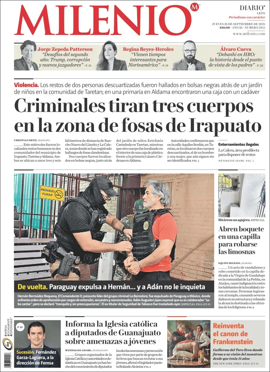 Portada de Milenio Leon del jueves, 18 de septiembre de 2025