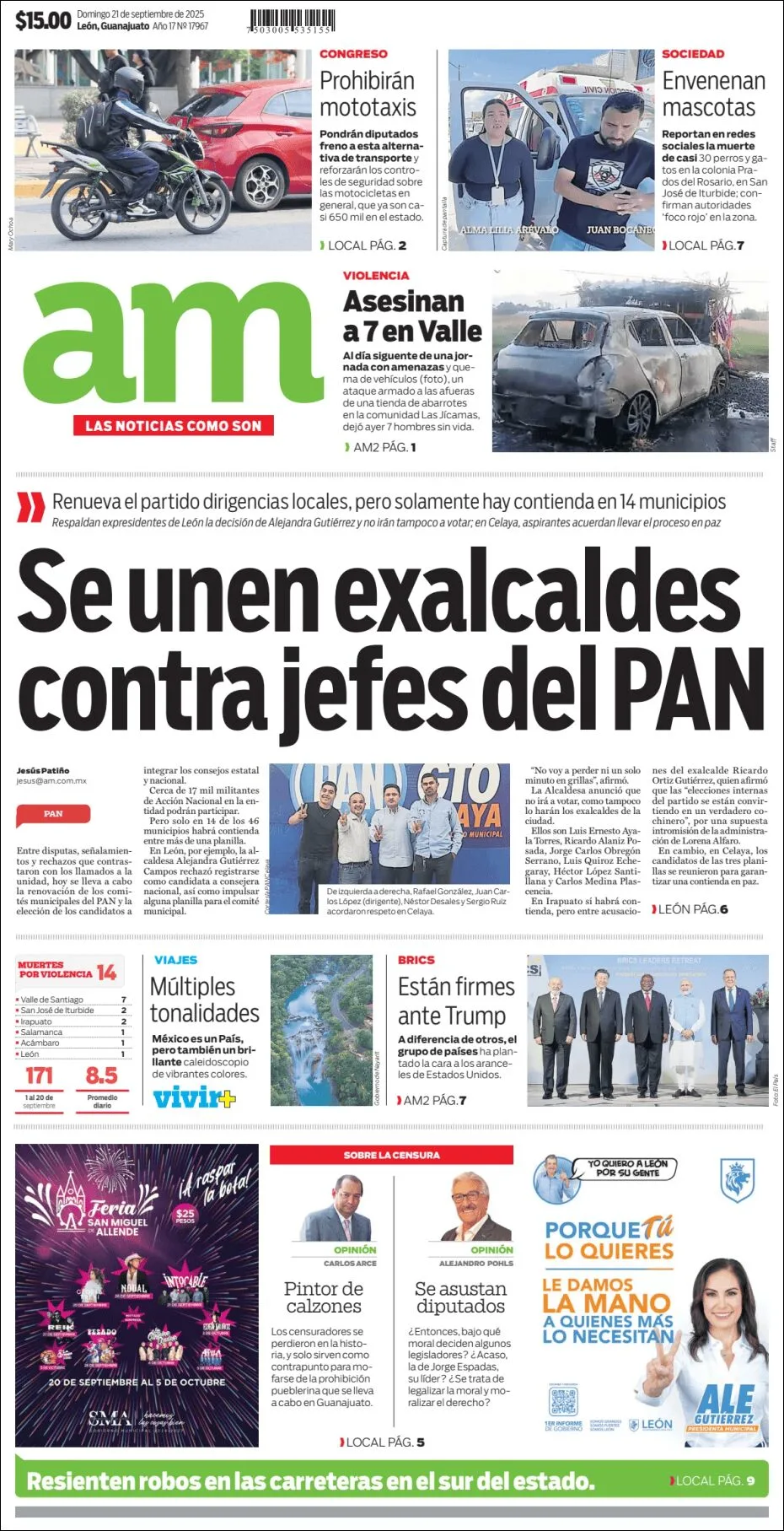 Portada de Am Corredor Industrial del domingo, 21 de septiembre de 2025