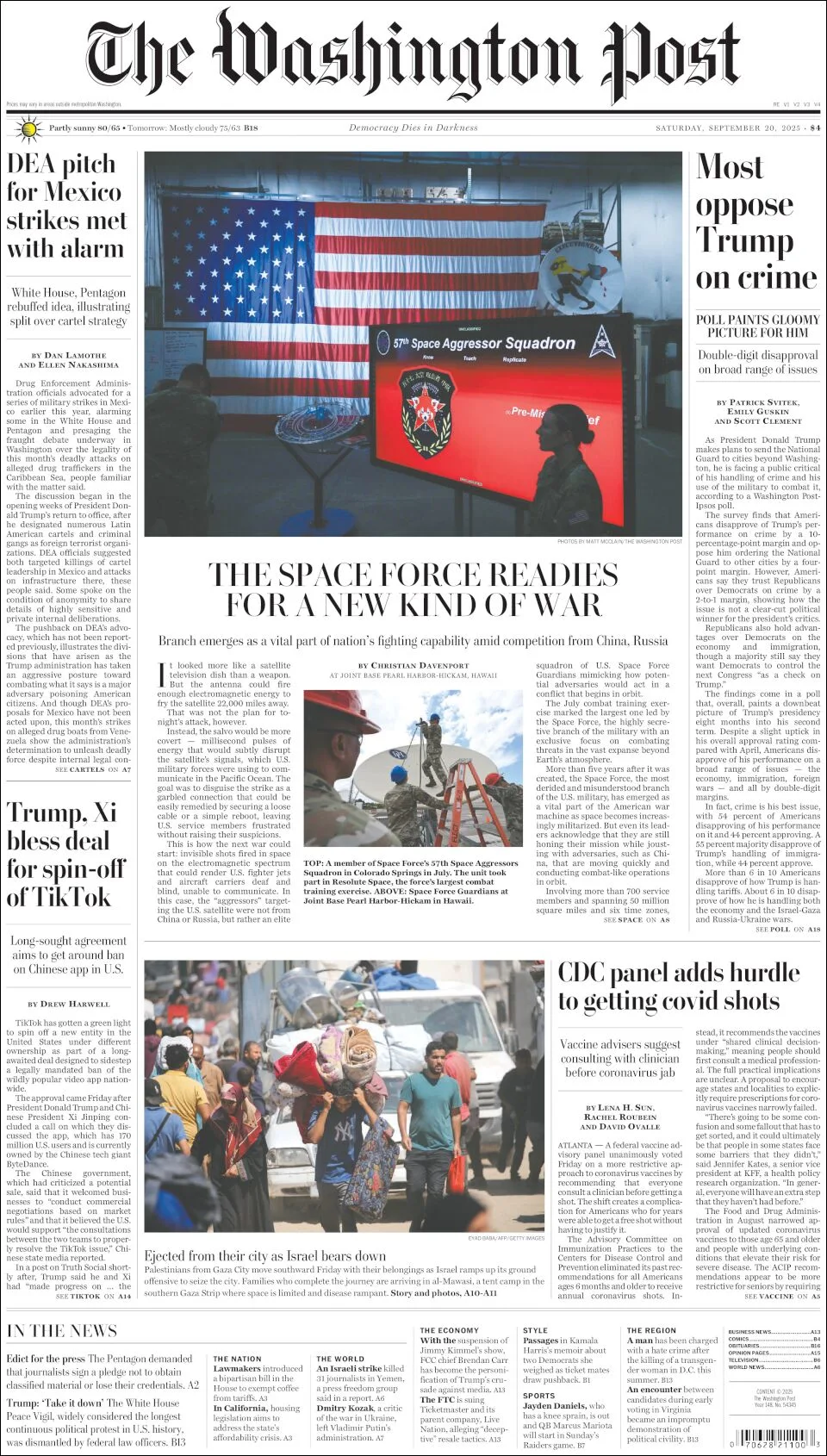 Portada de The Washington Post