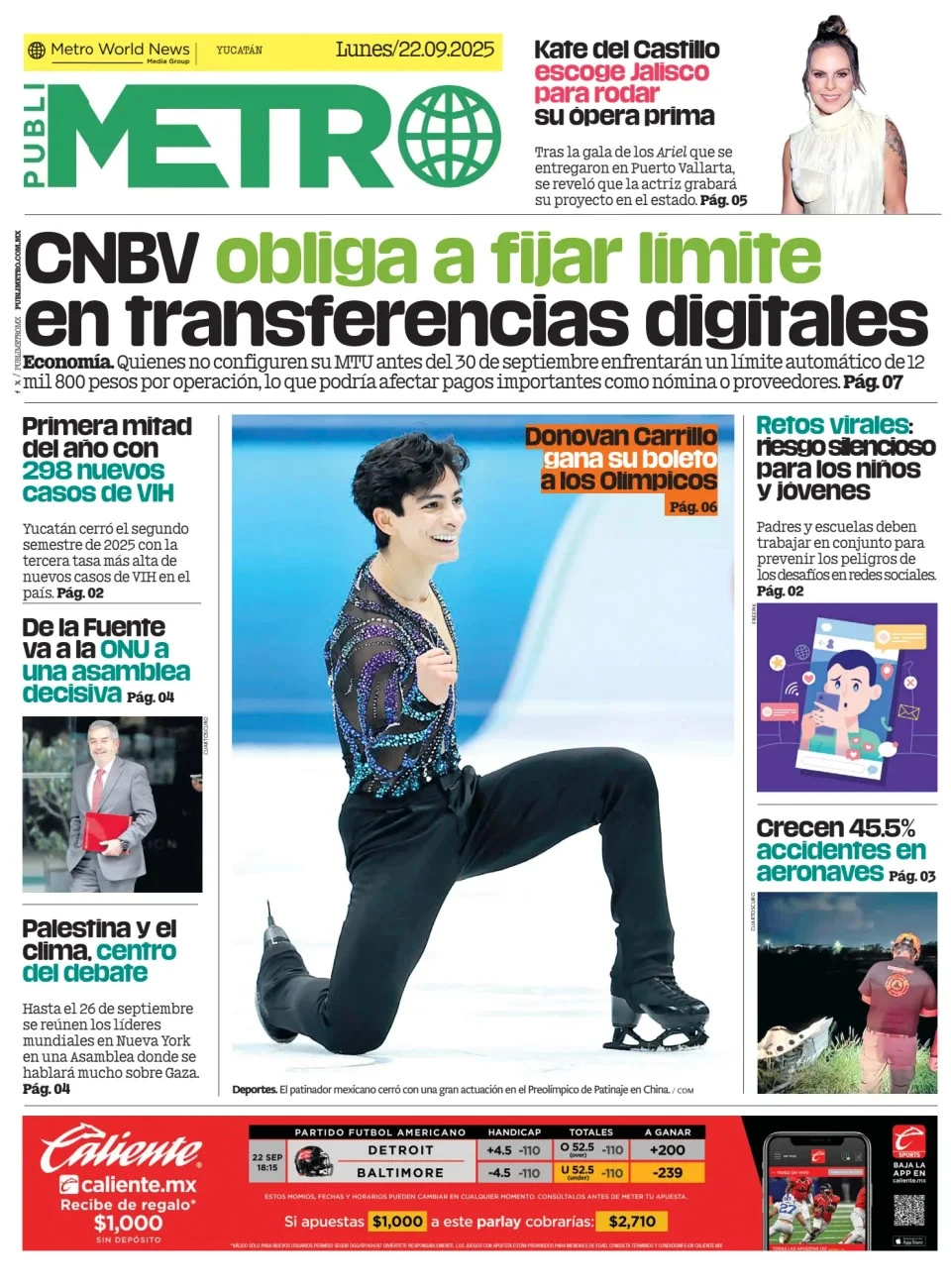 Portada de Publimetro Merida del lunes, 22 de septiembre de 2025