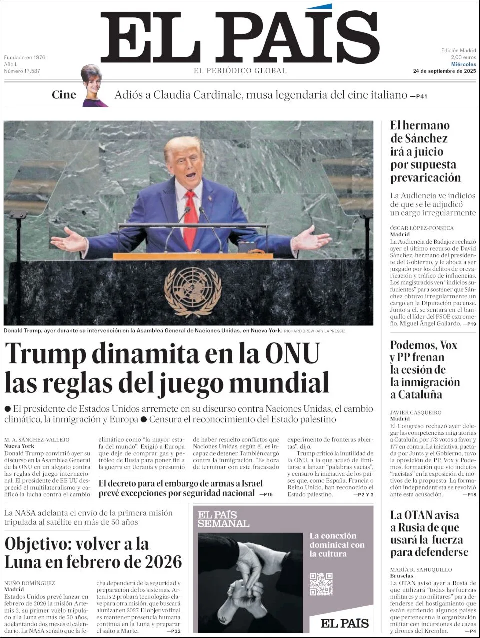Portada de El Pais