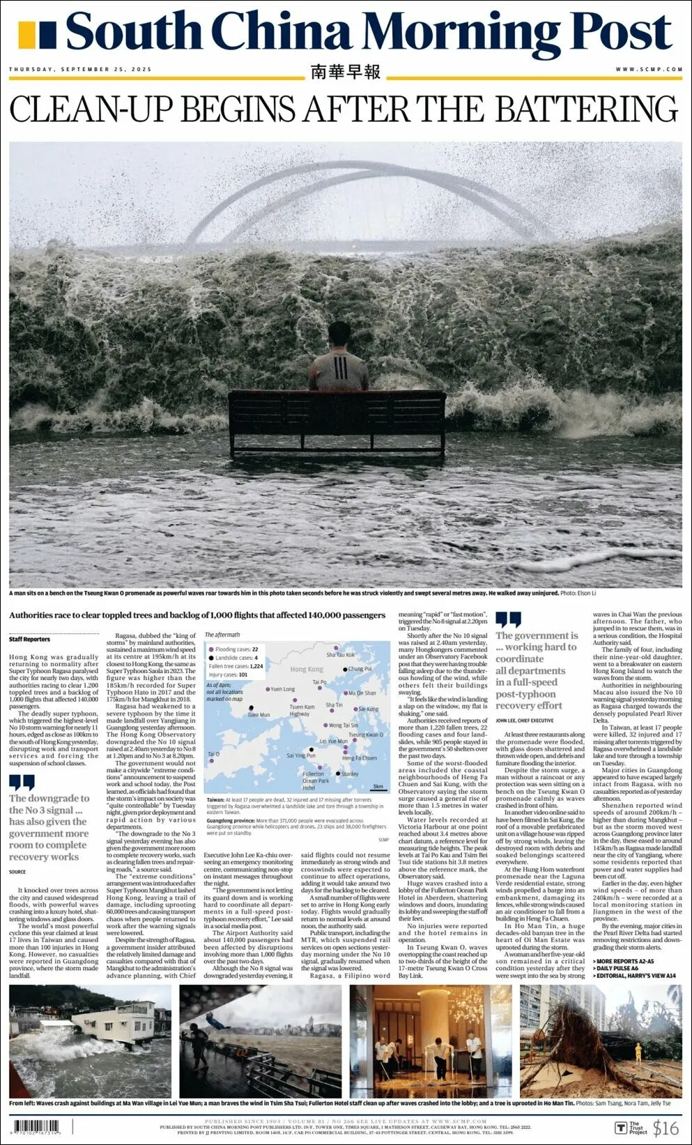 Portada de South China Morning Post del jueves, 25 de septiembre de 2025