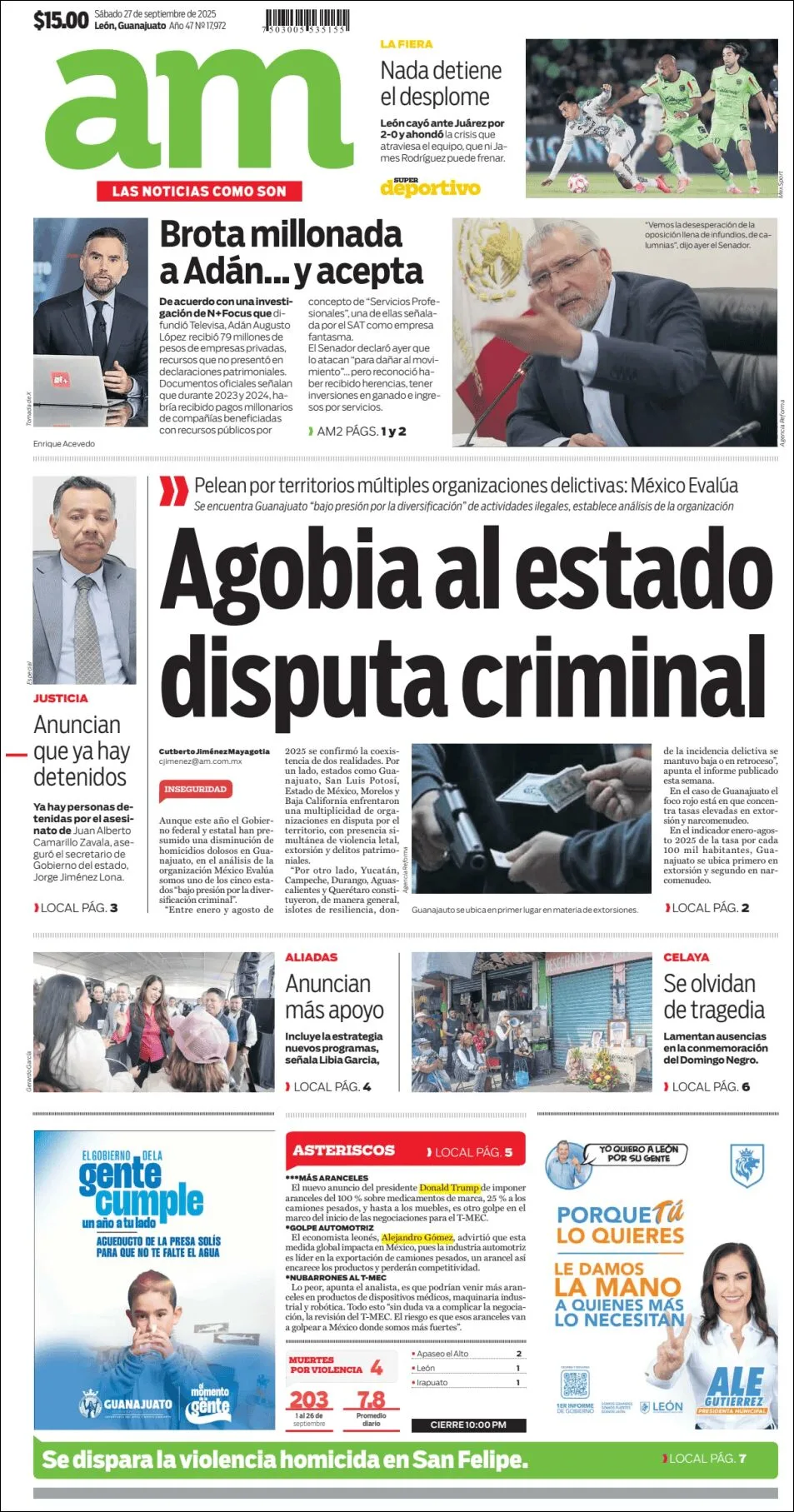 Portada de Am Corredor Industrial del sábado, 27 de septiembre de 2025