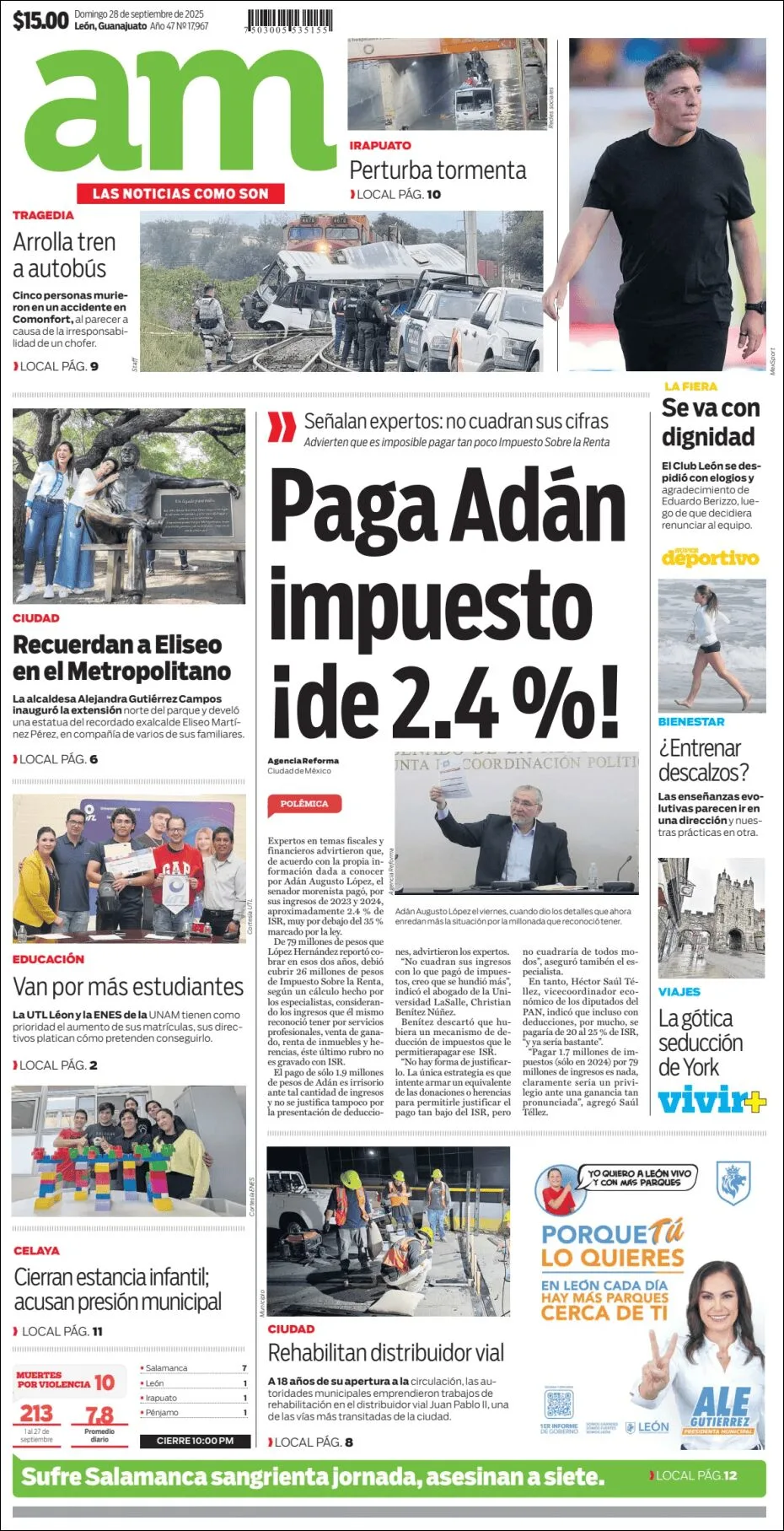 Portada de Am Corredor Industrial del domingo, 28 de septiembre de 2025