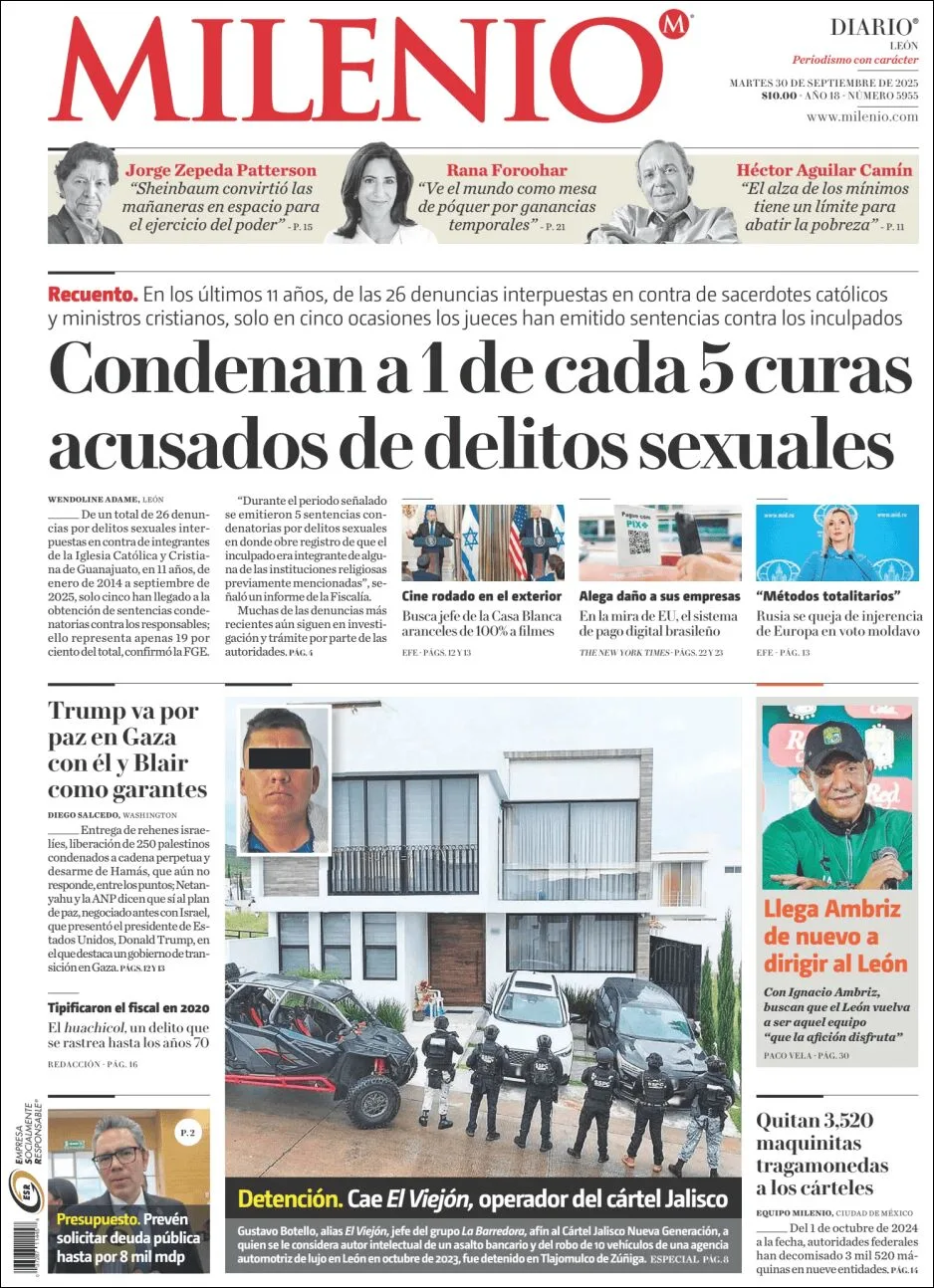 Portada de Milenio Leon del martes, 30 de septiembre de 2025
