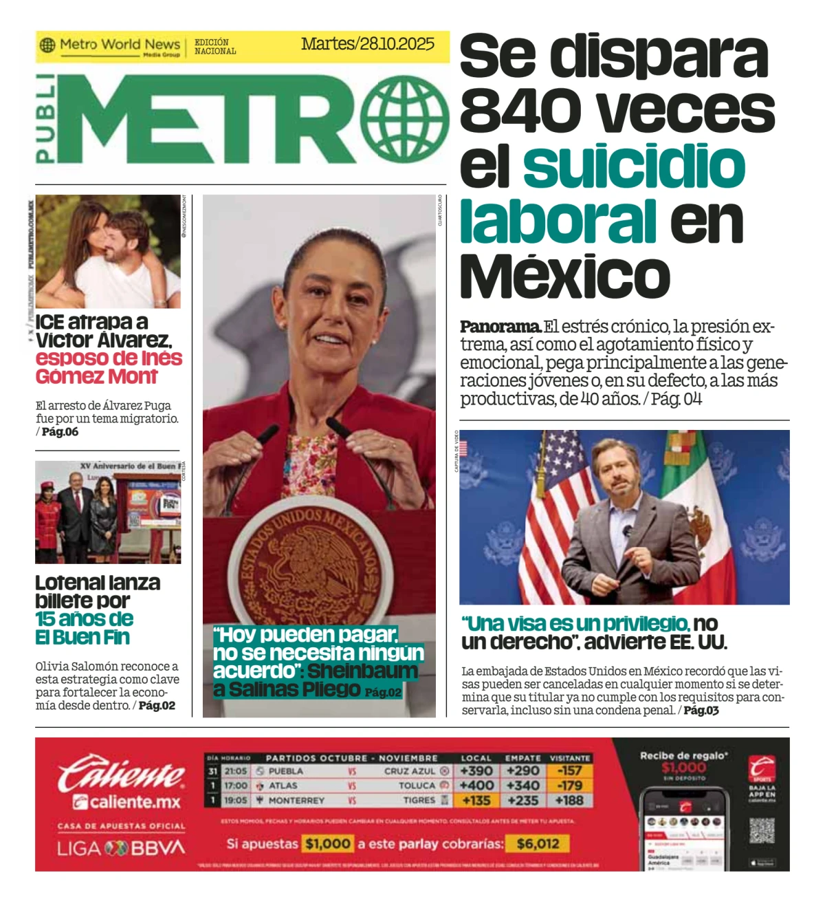 Portada de Publimetro Puebla