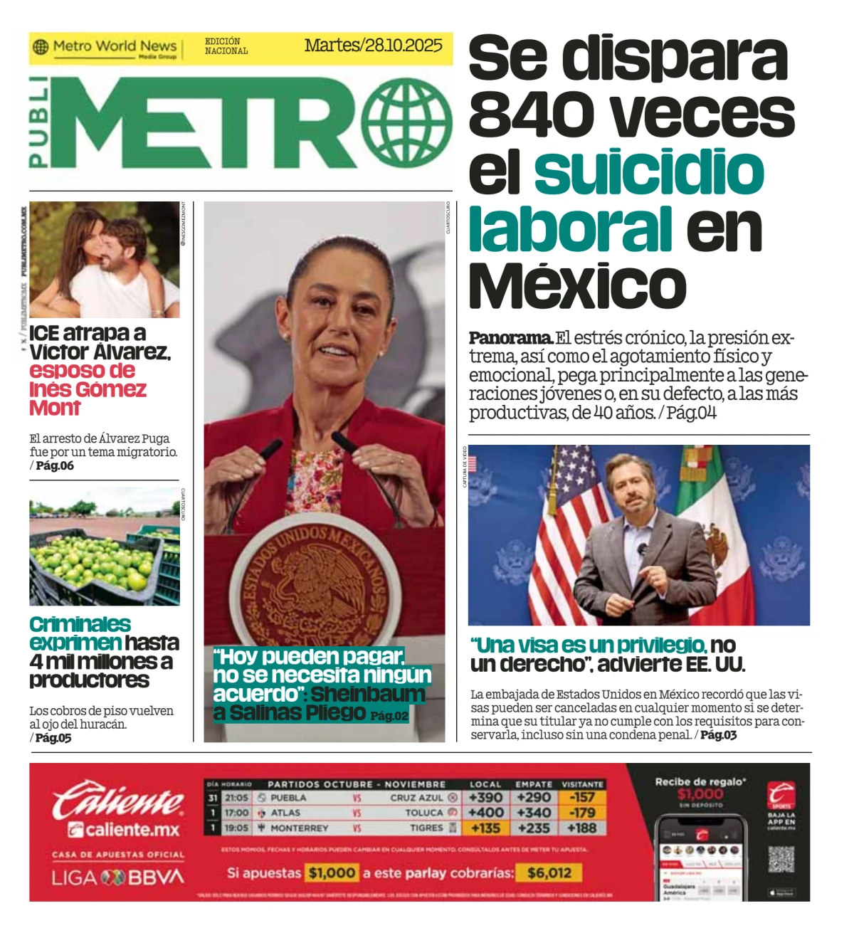 Portada de Publimetro Monterrey