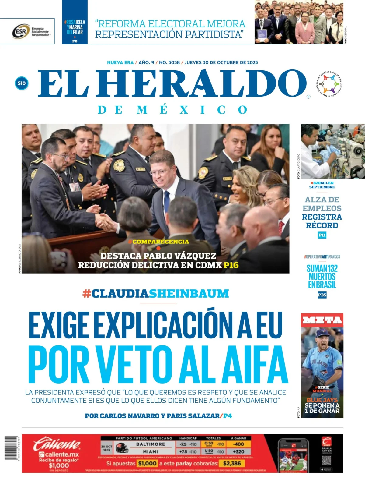 Portada de El Heraldo de Mexico