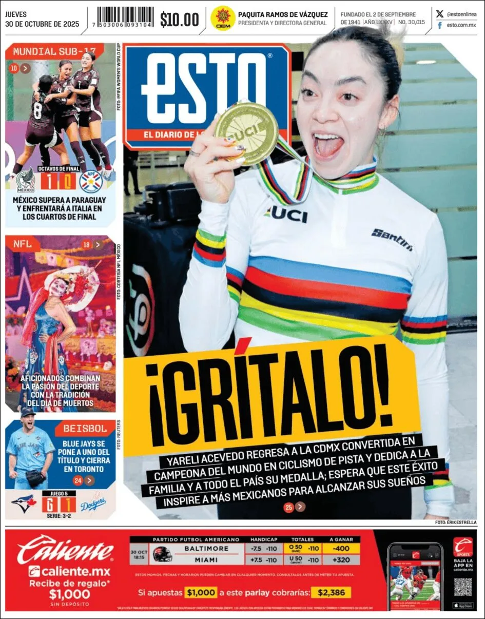 Portada de Esto del jueves, 30 de octubre de 2025