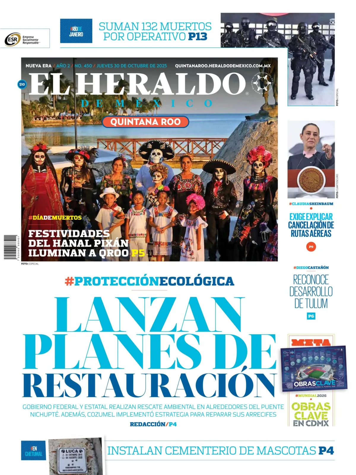 Portada de El Heraldo de Mexico - Quintana Roo