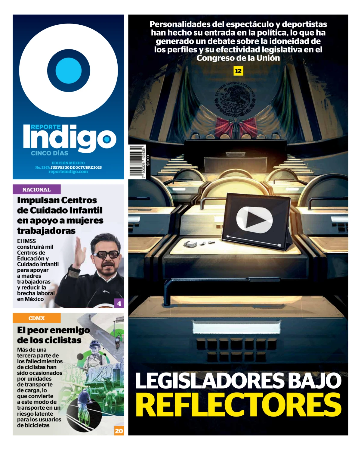 Portada de Reporte Indigo Nacional del jueves, 30 de octubre de 2025