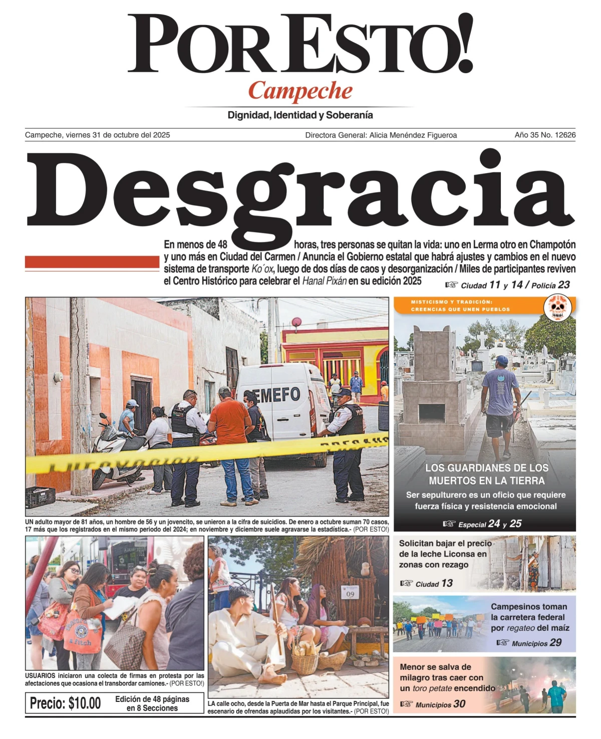 Portada de Por Esto (campeche) del viernes, 31 de octubre de 2025