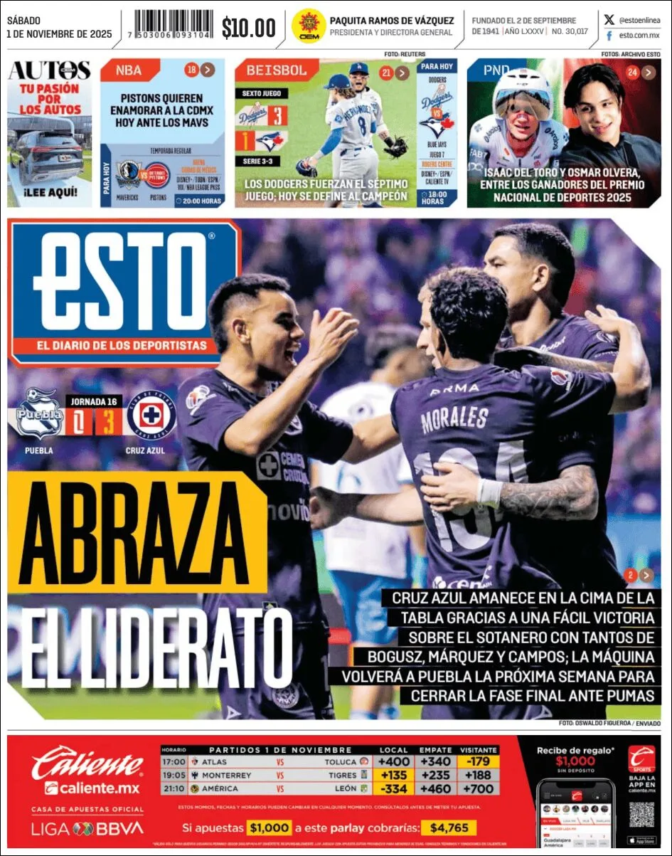 Portada de Esto del sábado, 1 de noviembre de 2025