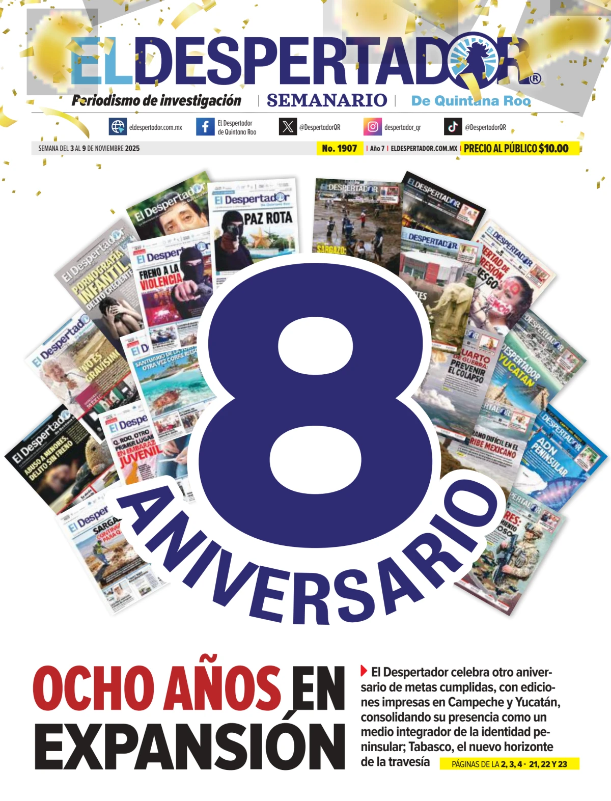 Portada de El Despertador de Quintana Roo del lunes, 3 de noviembre de 2025