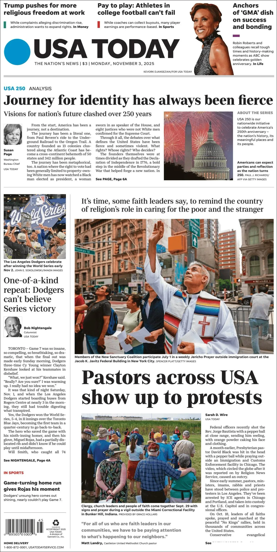 Portada de Usa Today