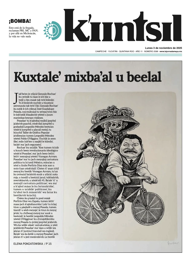 Portada de La Jornada - Kiintsil del lunes, 3 de noviembre de 2025