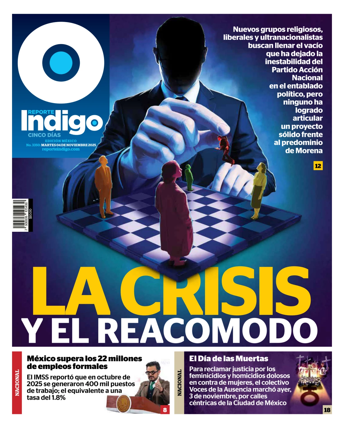 Portada de Reporte Indigo Nacional del martes, 4 de noviembre de 2025