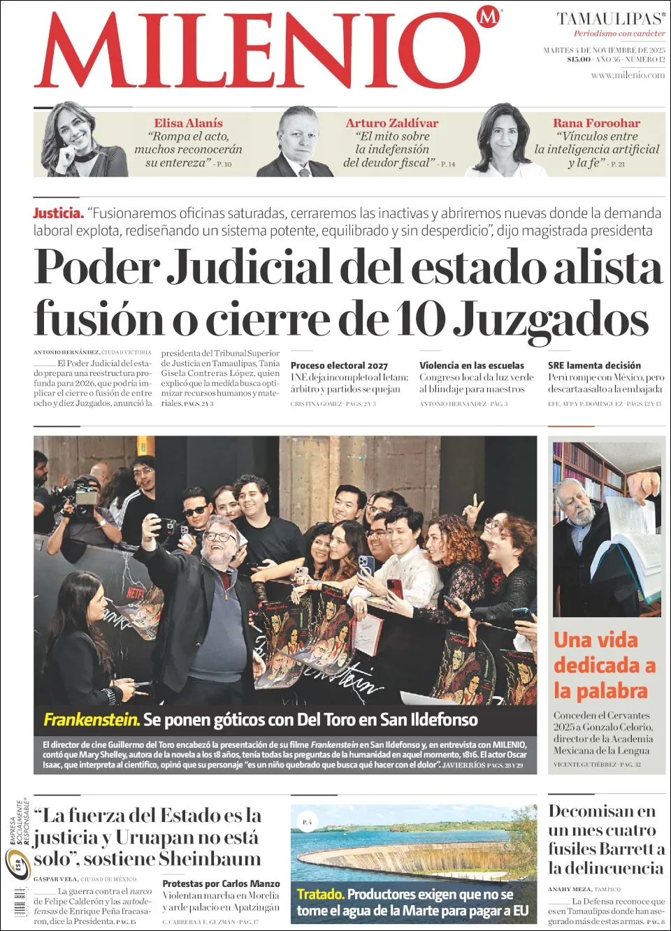 Portada de Milenio Tamaulipas del martes, 4 de noviembre de 2025