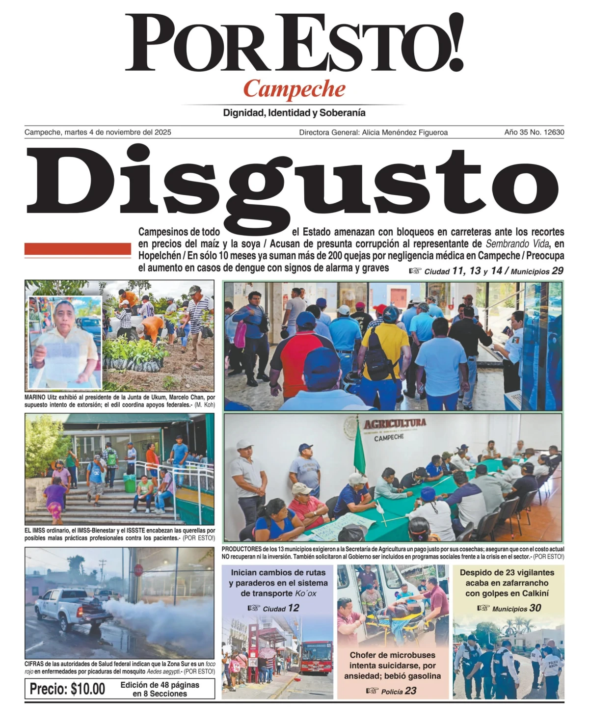 Portada de Por Esto (campeche) del martes, 4 de noviembre de 2025