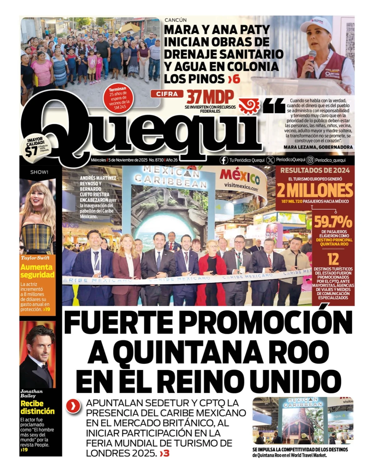 Portada de Quequi del miércoles, 5 de noviembre de 2025