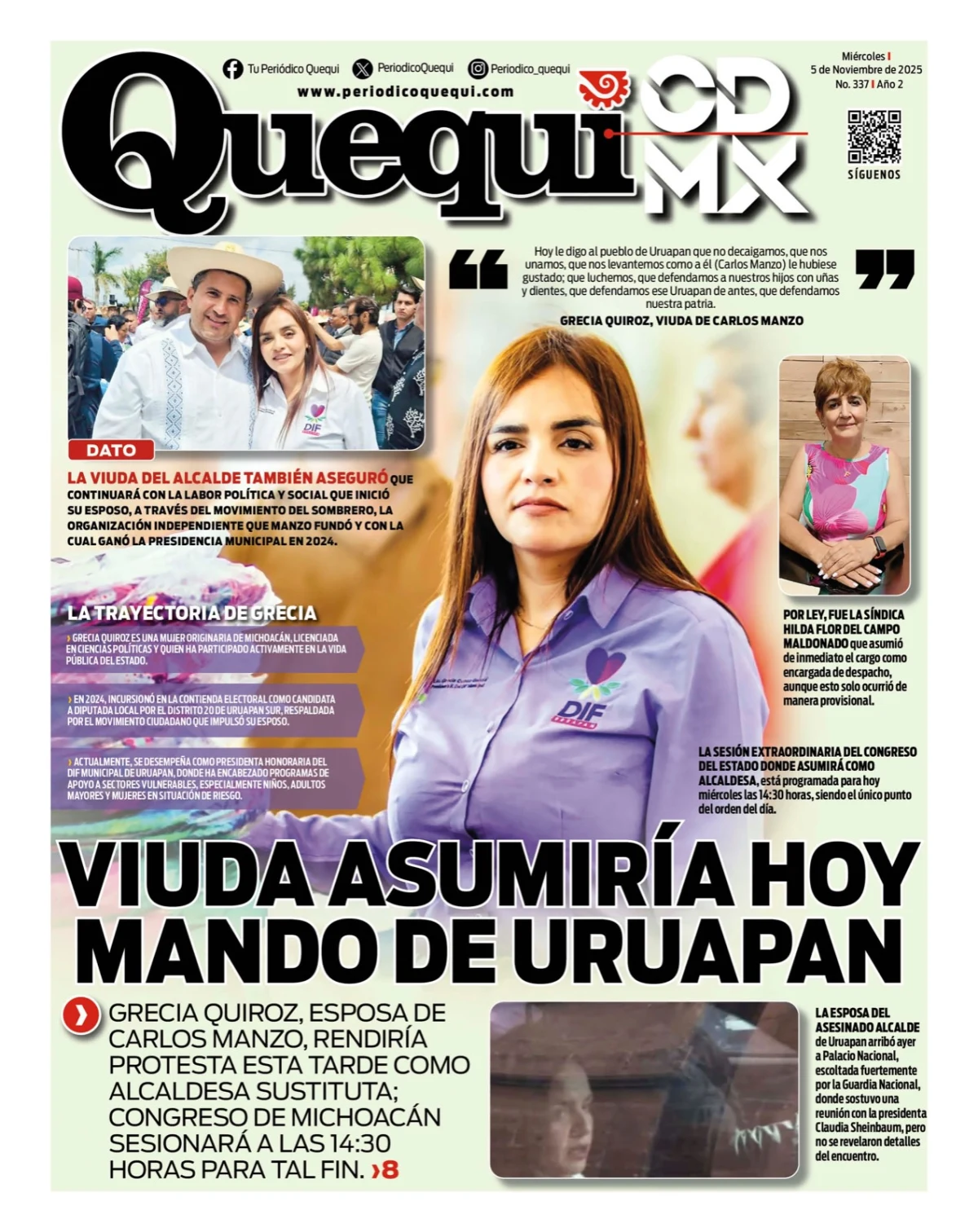 Portada de Quequi CDMX del miércoles, 5 de noviembre de 2025