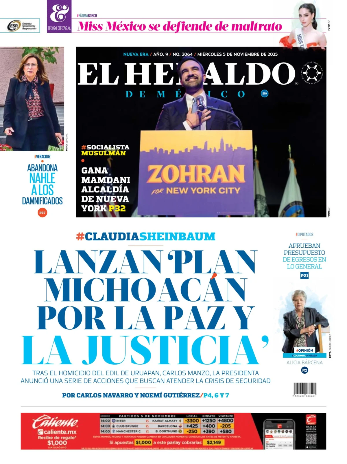 Portada de El Heraldo de Mexico