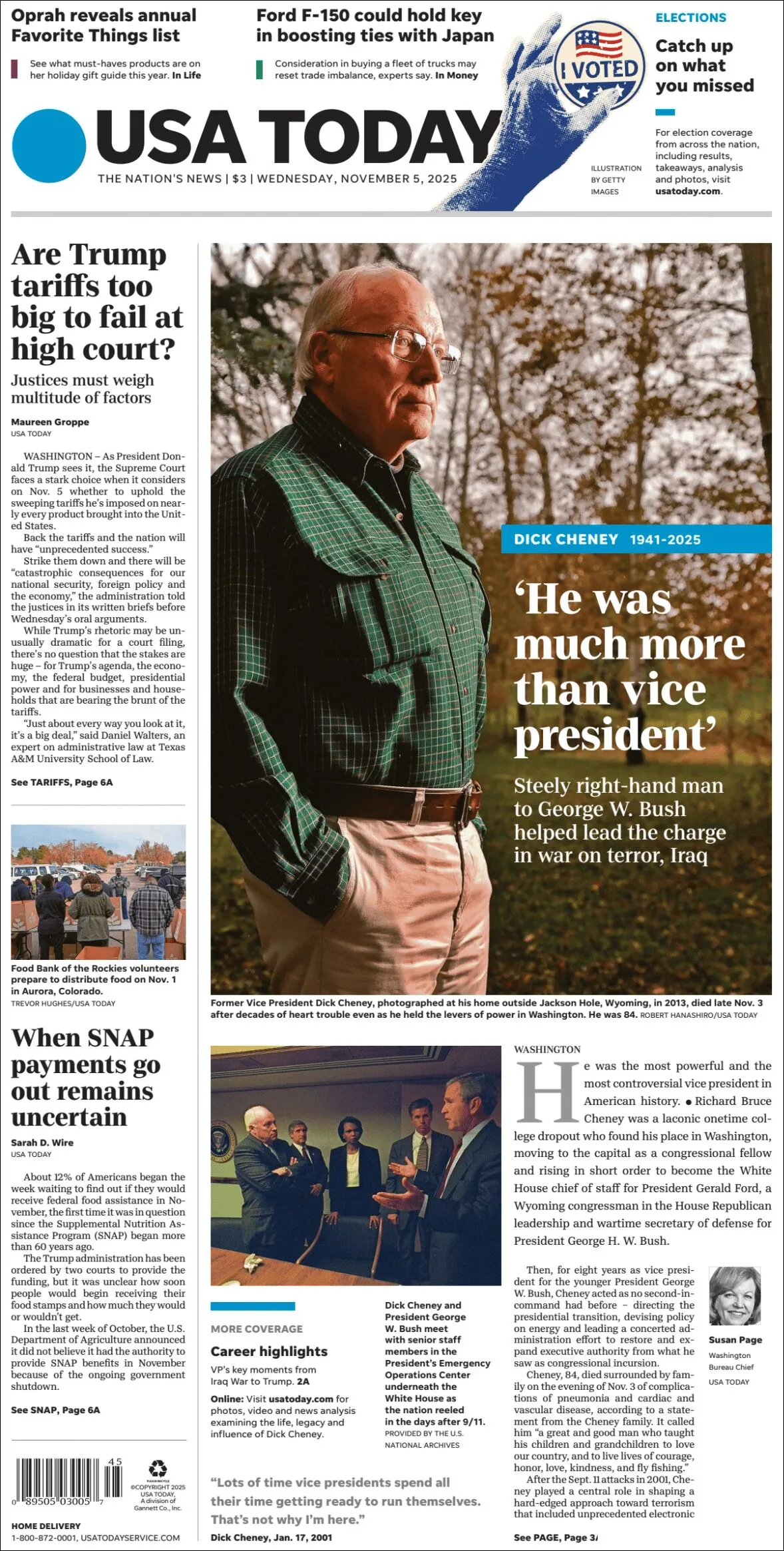 Portada de Usa Today