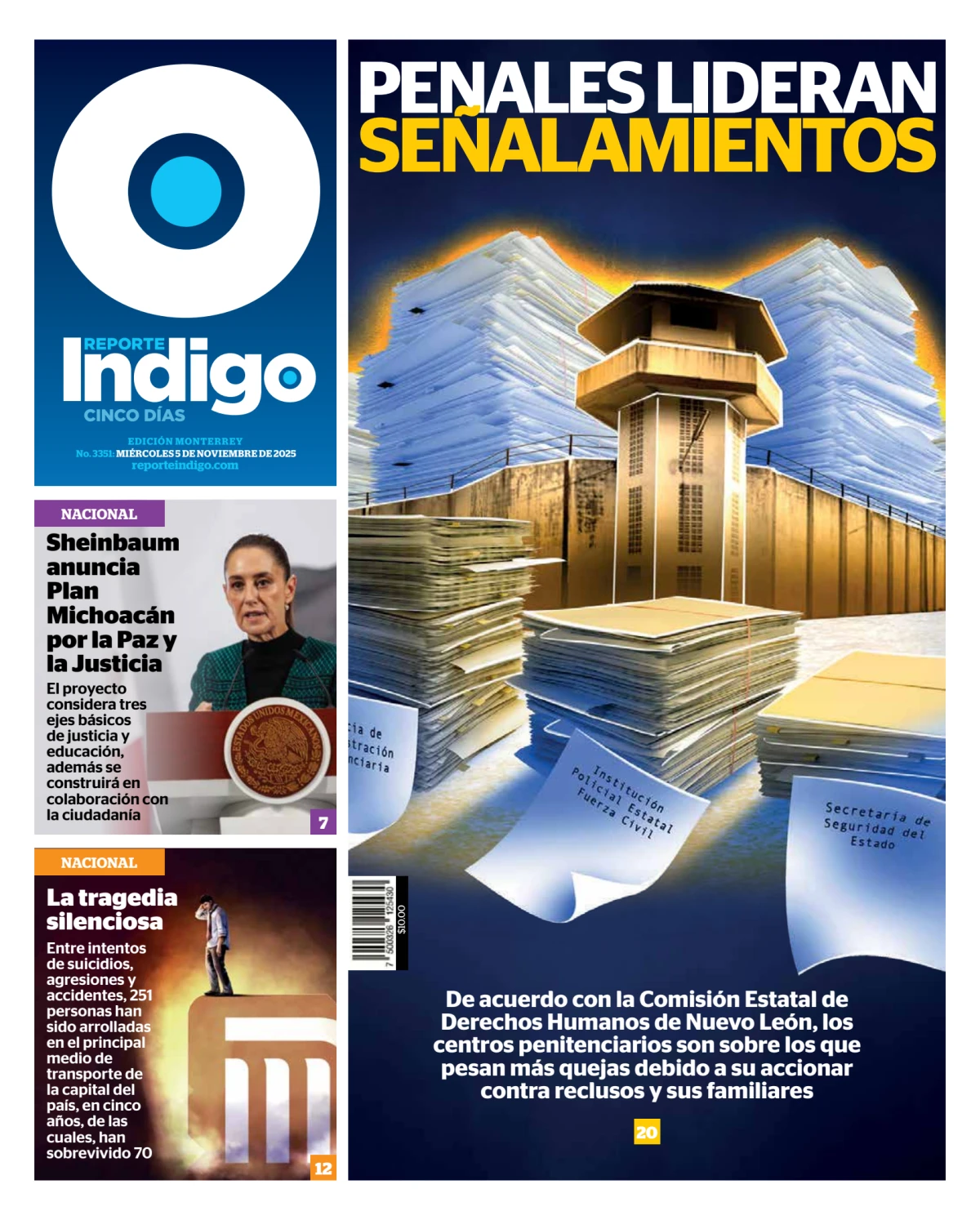 Portada de Reporte Indigo Monterrey del miércoles, 5 de noviembre de 2025