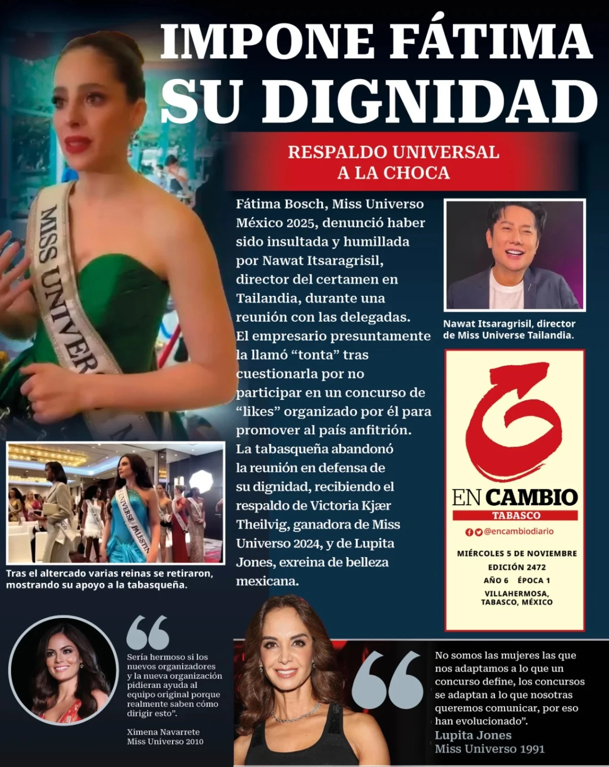 Portada de En Cambio - Tabasco (contraportada) del miércoles, 5 de noviembre de 2025