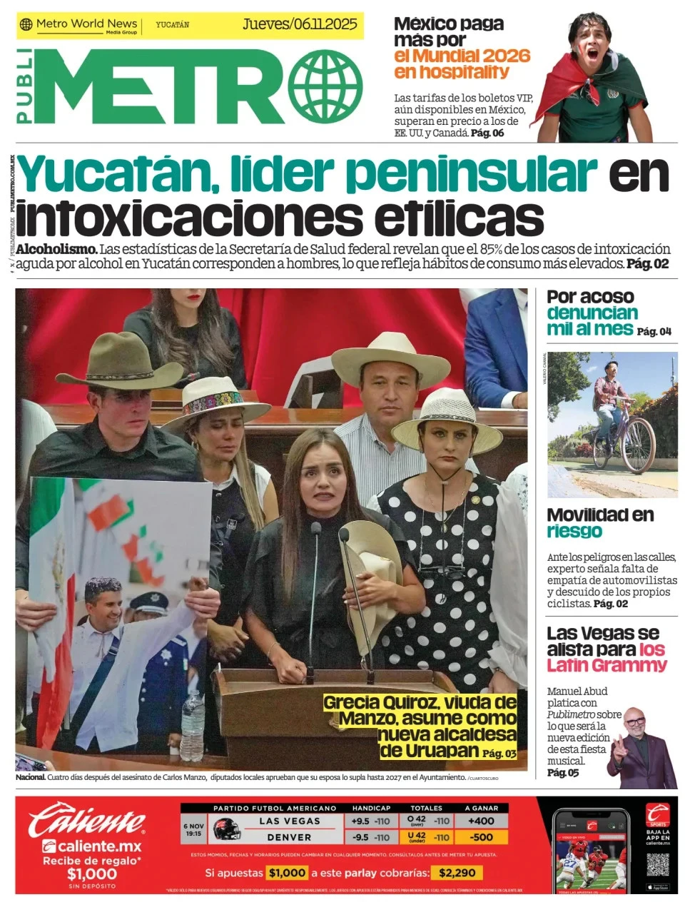 Portada de Publimetro Merida del jueves, 6 de noviembre de 2025