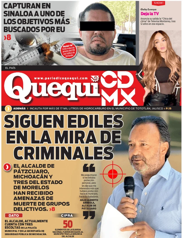 Portada de Quequi CDMX (contraportada) del jueves, 6 de noviembre de 2025