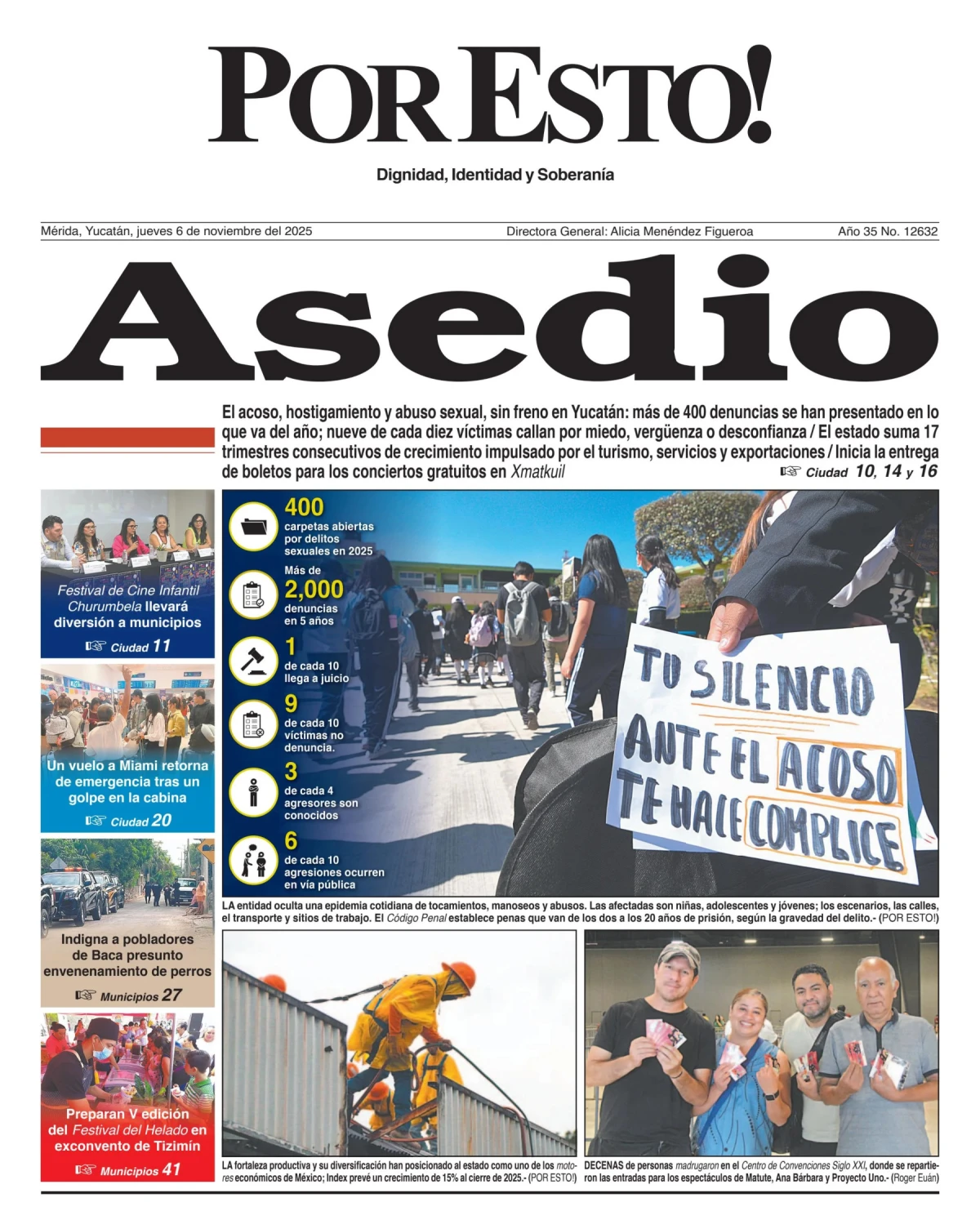 Portada de Por Esto (merida, Yucatan) del jueves, 6 de noviembre de 2025