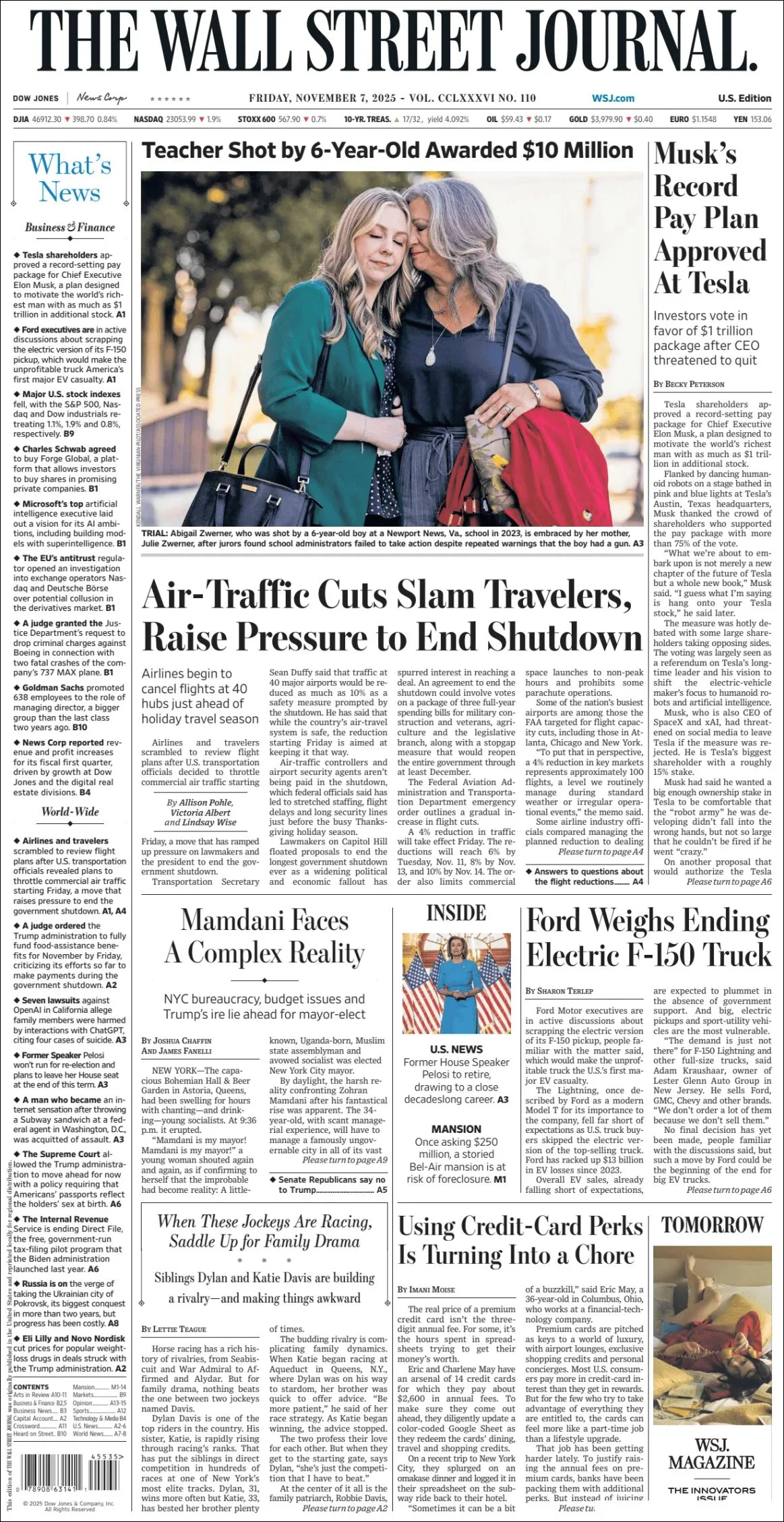 Portada de The Wall Street Journal