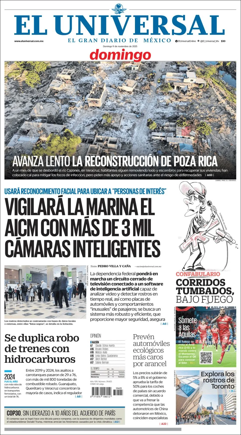 Portada de El Universal