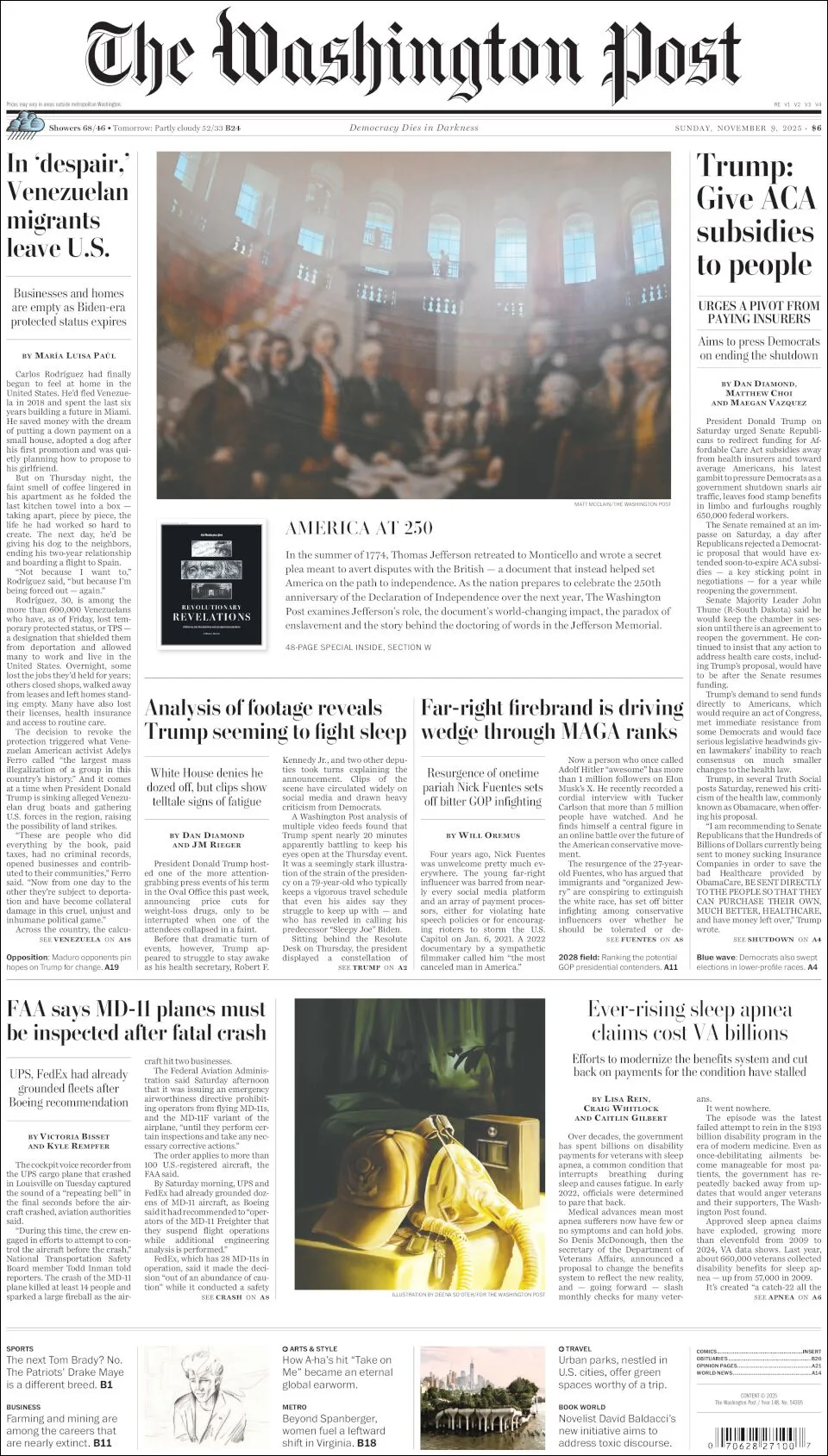 Portada de The Washington Post