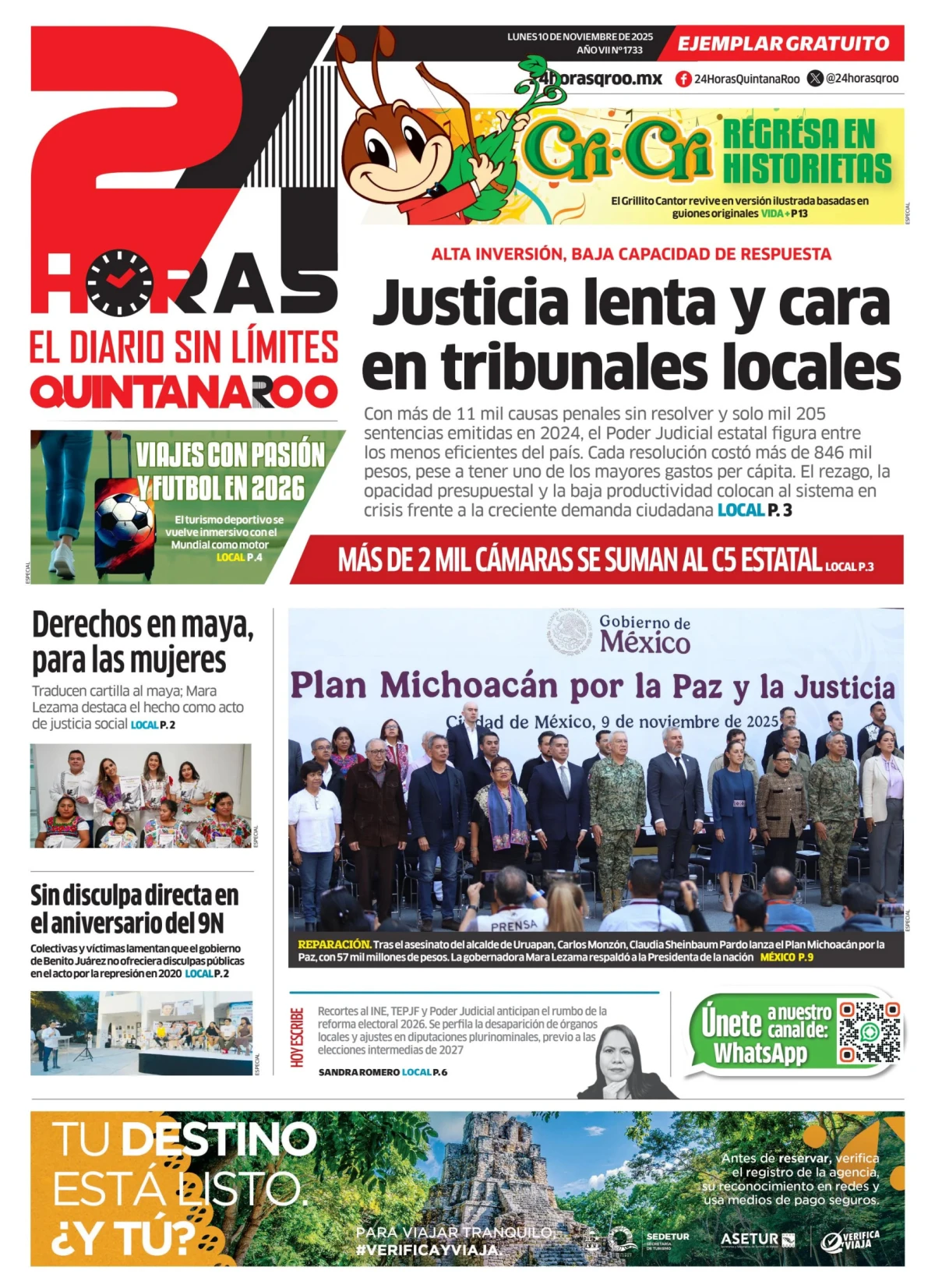 Portada de 24 Horas Quintana Roo