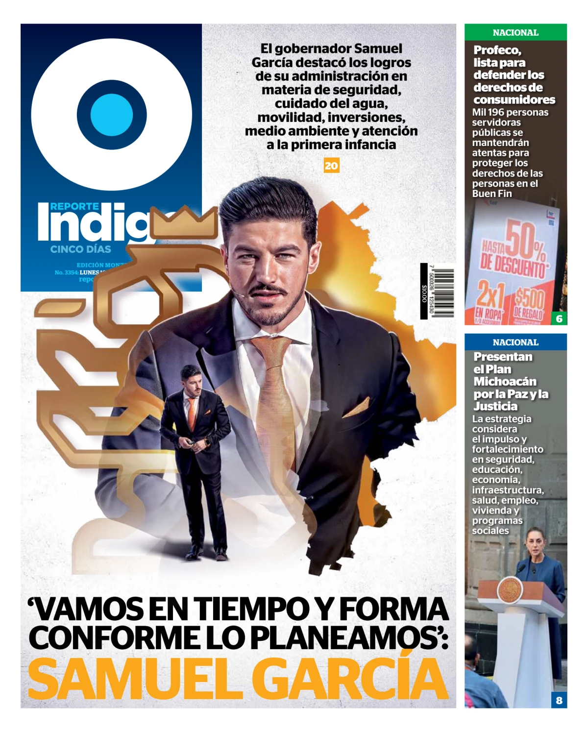 Portada de Reporte Indigo Monterrey del lunes, 10 de noviembre de 2025