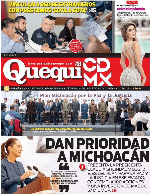 Portada de Quequi CDMX (contraportada) del lunes, 10 de noviembre de 2025