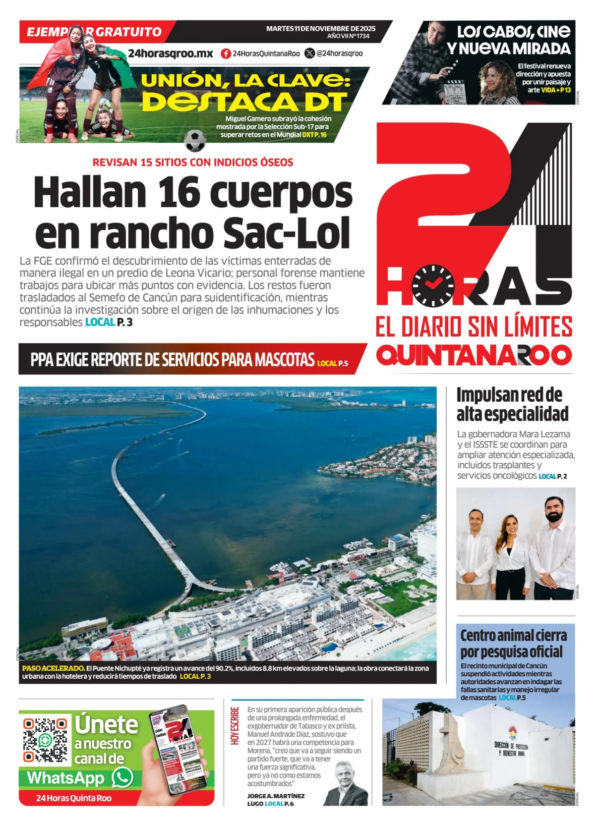 Portada de 24 Horas Quintana Roo