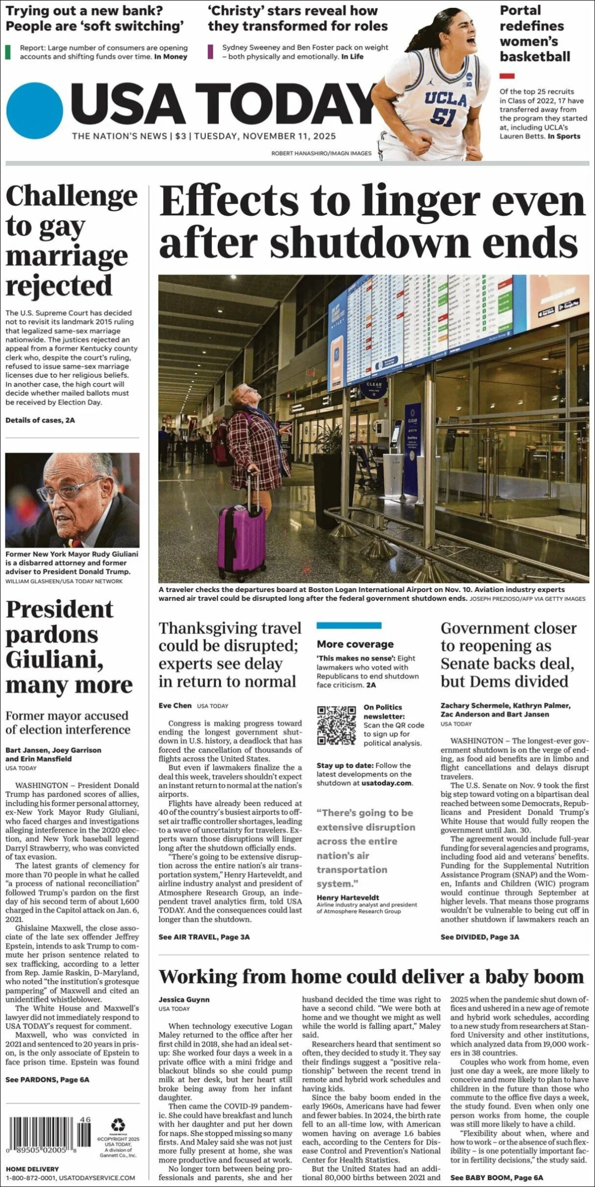 Portada de Usa Today
